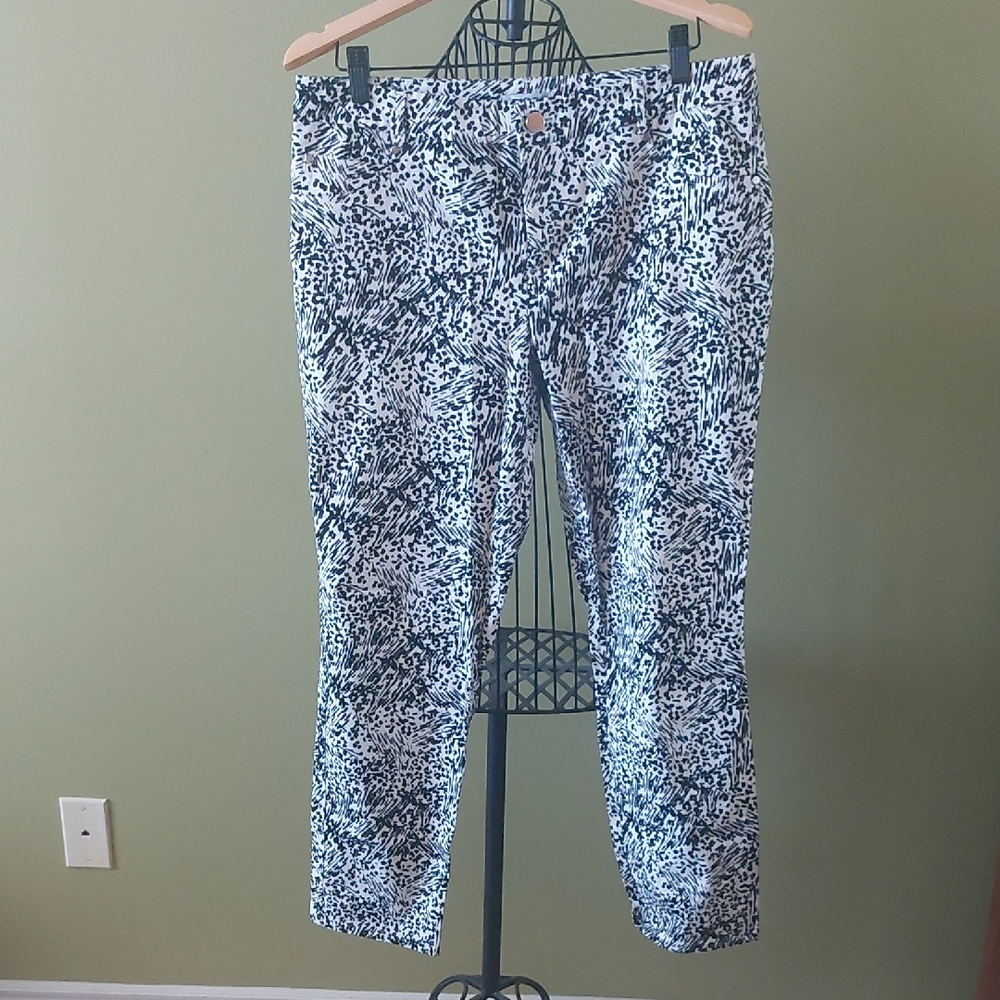 DKNY, Size 14, Monochrome Patterned Cotton Jeans